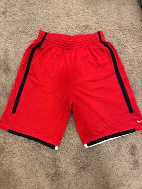 Nike Red Basketball Shorts with Black and White Trim